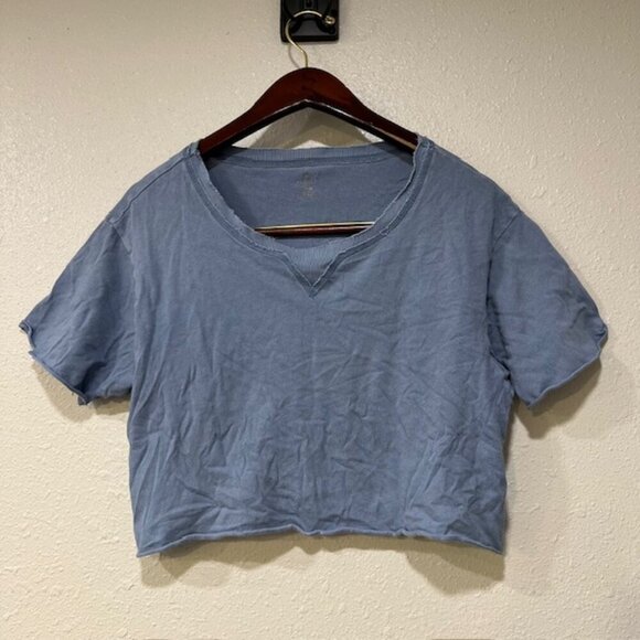 aerie Tops - Offline by Aerie Blue Seamless Short Sleeve Cropped T-Shirt Top Women Size Small